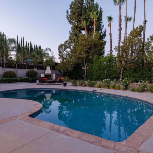 Large backyard with pool