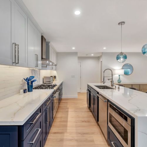 Beautiful new kitchen stocked with new kitchen appliances!