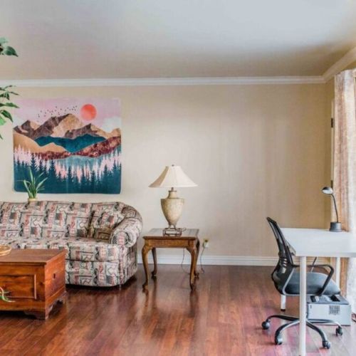 View of living room from kitchen