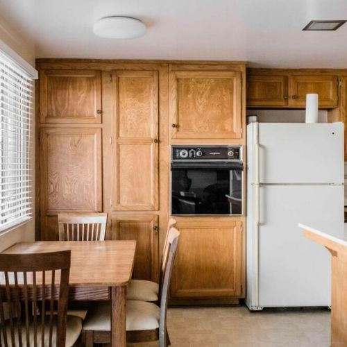 Dining area + kitchen