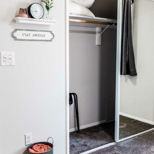 Full-sized closet in the second bedroom