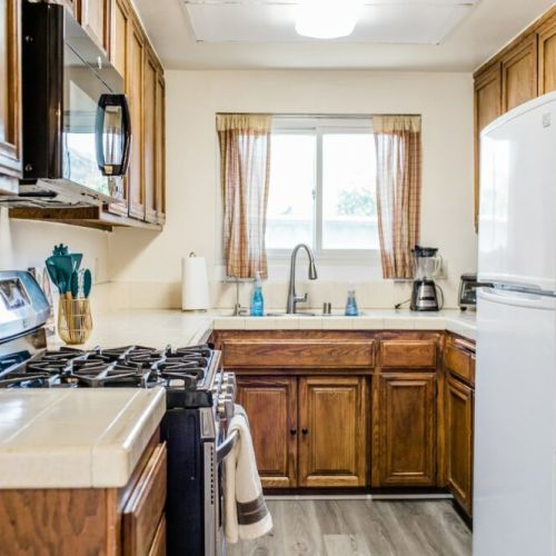 Fully equipped kitchen with a rustic feel