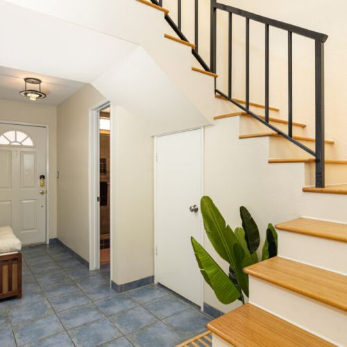 Stairway leading up to the master bedroom loft