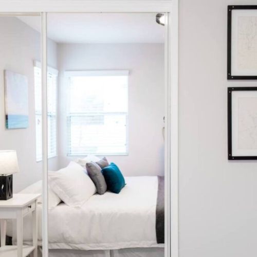 Mirror closet + map art