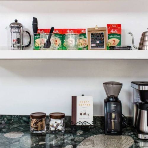 Close up of the coffee bar