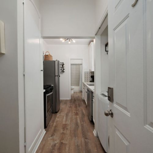 Entry way view into kitchen