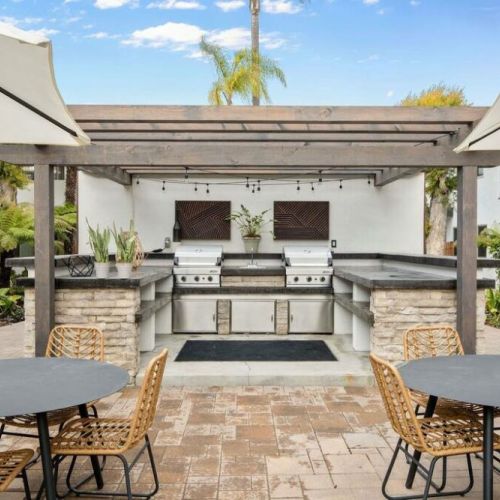Outdoor BBQ and seating