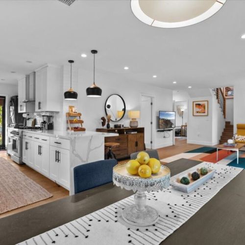 Dining area view into living room