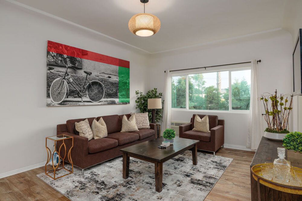 Bright living room with lots of natural light