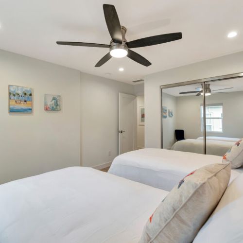 Third bedroom has ceiling fan and full-sized closet