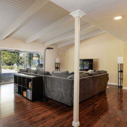 One of two living rooms