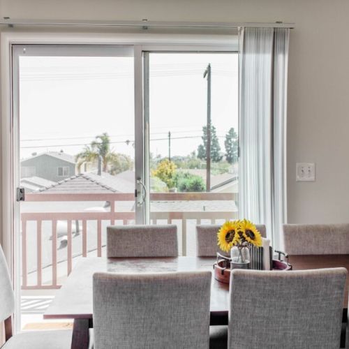 Dining area looking out onto balcony