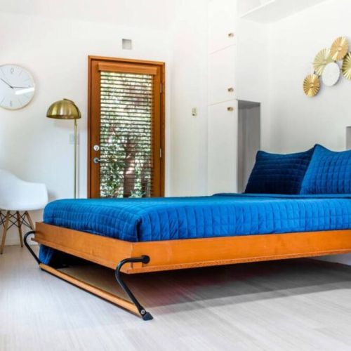 Master bedroom with a little reading nook and private entrance.