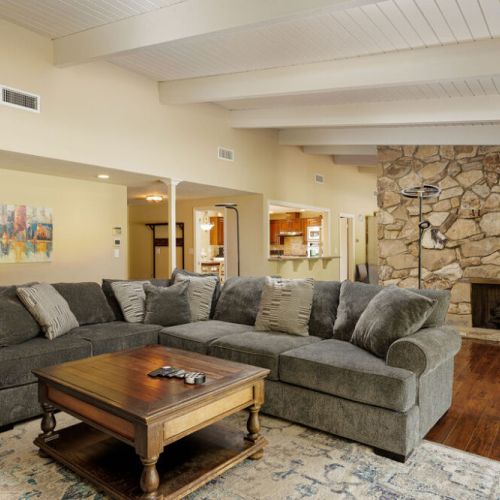One of two living rooms