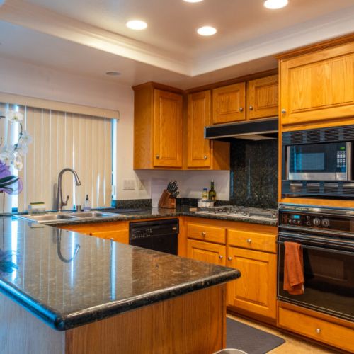 Fully stocked kitchen