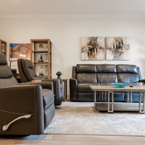 Living room views with reclining seats. Yes, they're comfy!