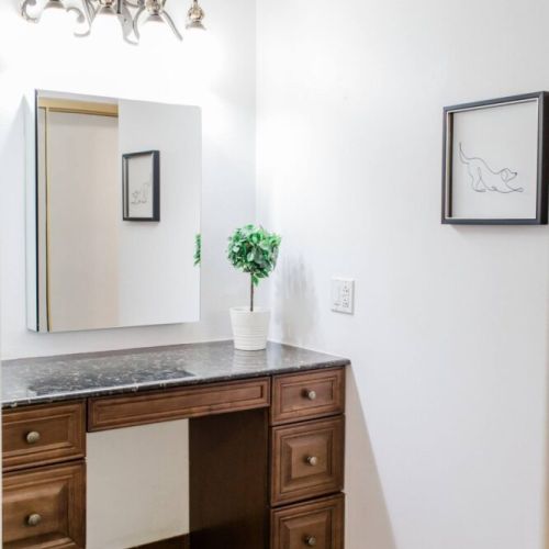 Vanity station in the master bedroom