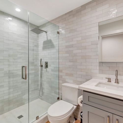 Bathroom closest to the backyard