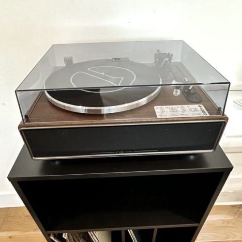Vinyl record player in master bedroom
