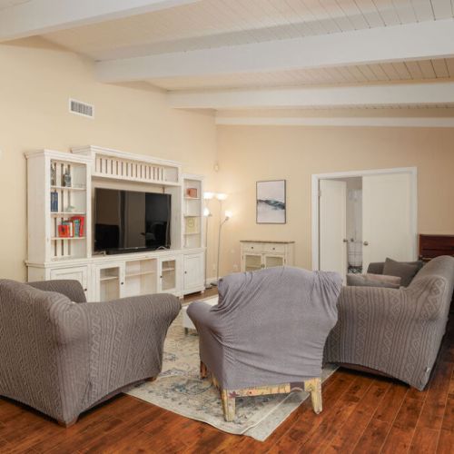 One of two living rooms