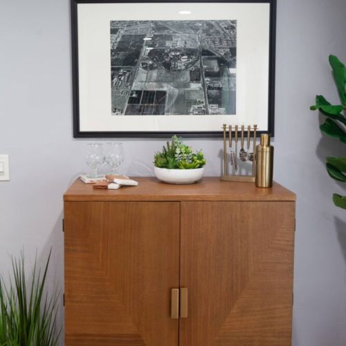 Great dining room with a table for 6 and 2 stools at the counter. A beautiful bar is available to make yourself a drink or pour a glass of wine at the end of the day. A coffee bar is strategically placed as you walk into the dining room.