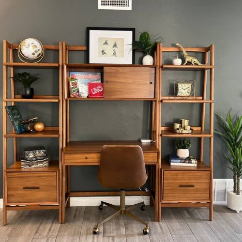 Great workspace with a laptop desk and 2 file drawers to put in a few hours of work.