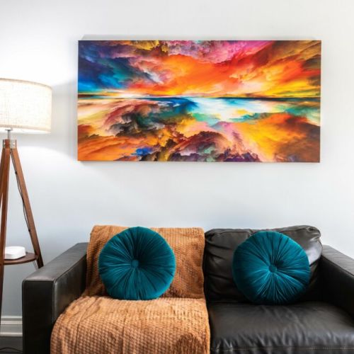 Living room views with pops of color