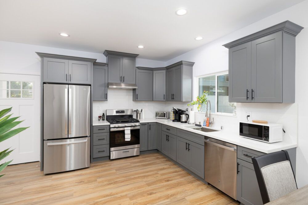 Fully stocked kitchen with new stainless steel appliances and all your cooking essentials!