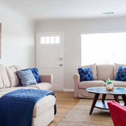 Take a seat in the living room to relax and enjoy each other's company. :)