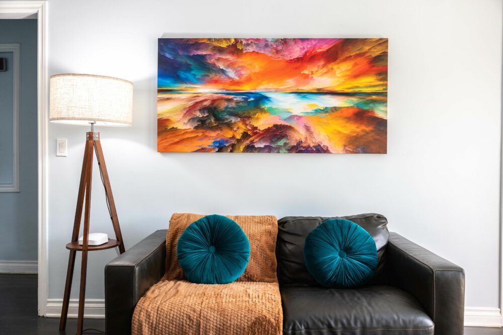 Living room views with pops of color