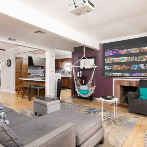 Stream your favorite shows and movies in the relaxing living room!