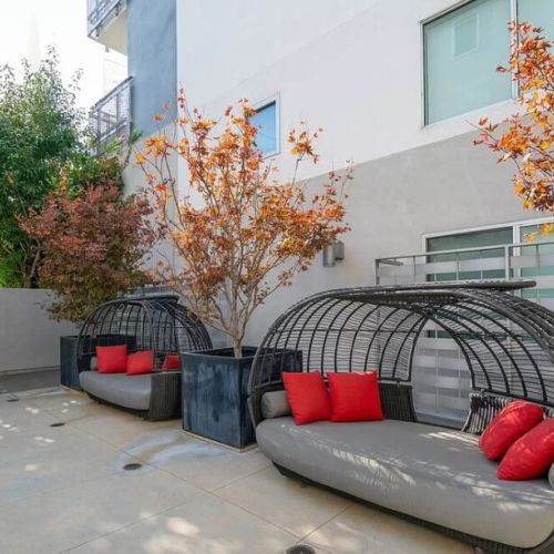 Enjoy the calm in the abundance of open seating patios in busy Los Angeles!