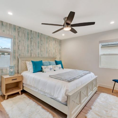 Second bedroom furnished with a king-sized bed