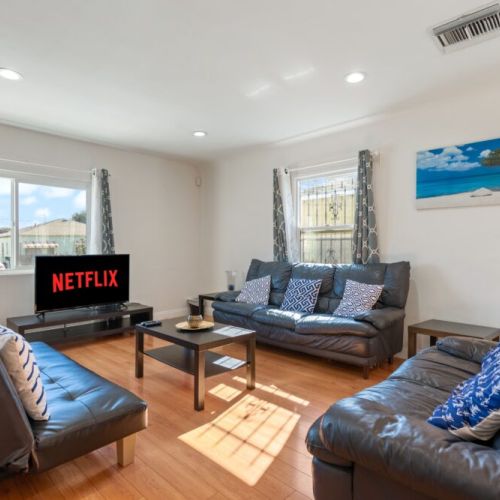 Kick back and relax in our sunny and bright living room!