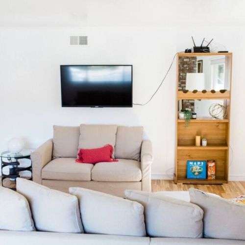 Living room equipped with 4K Roku Smart TV
