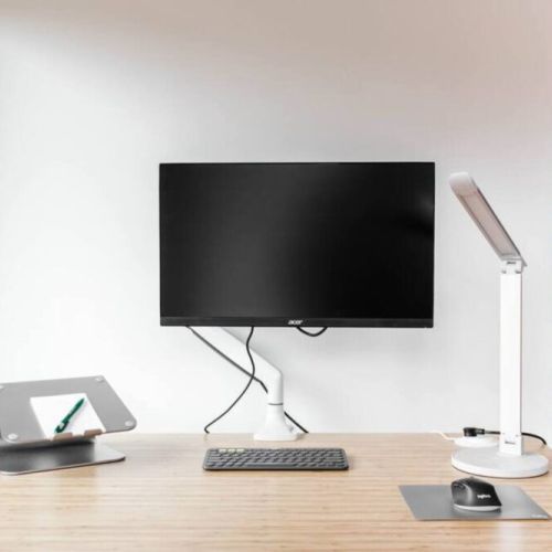 We also provide a color laser printer, wireless keyboard, and mouse.