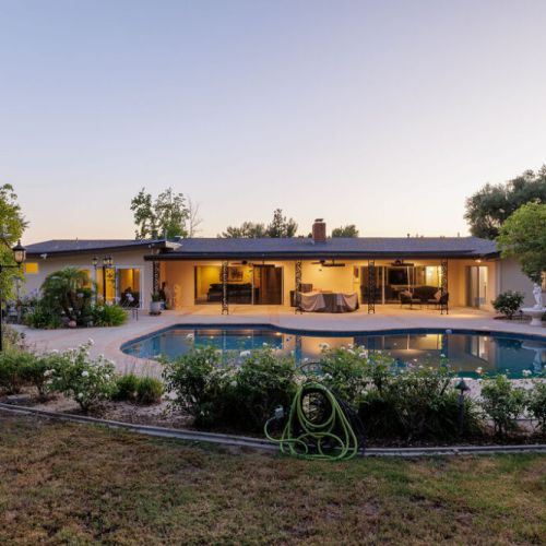 Backyard view of the house