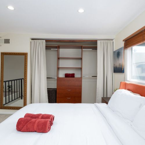 Plenty of built-in storage in the master bedroom.
